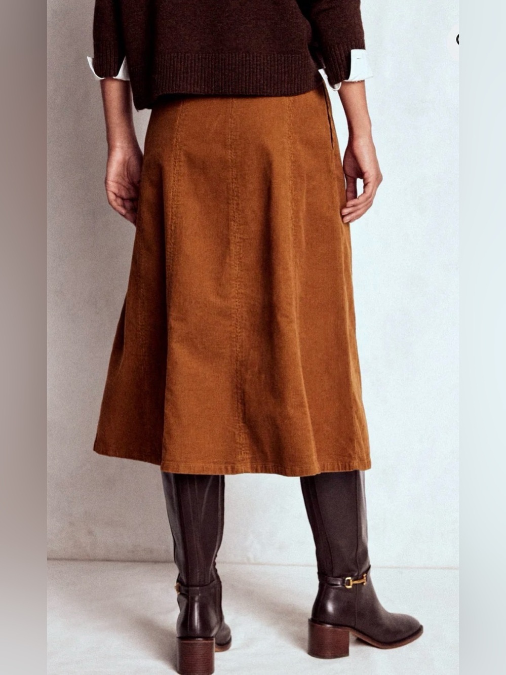 NWT Boden Joy Cord Midi Skirt in Ginger Size 10 - Picture 8 of 10